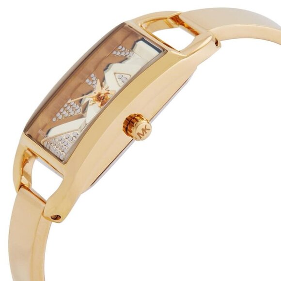 NWT Authentic Michael Kors MK Empire Quartz Gold Dial Women's Watch - Picture 2 of 3